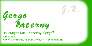 gergo materny business card